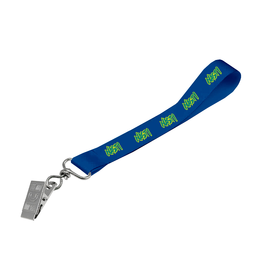 Matte Polyester Wrist Phone Strap D/Sided Print with Crocodile Clip 15 x 340mm